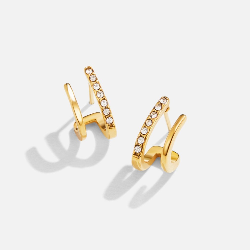 18K Gold & Crystal Claw Earrings - Harry & Olivia Birmingham