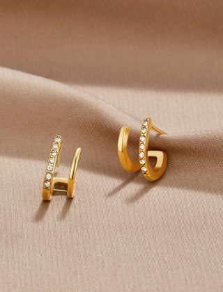 18K Gold & Crystal Claw Earrings - Harry & Olivia Birmingham