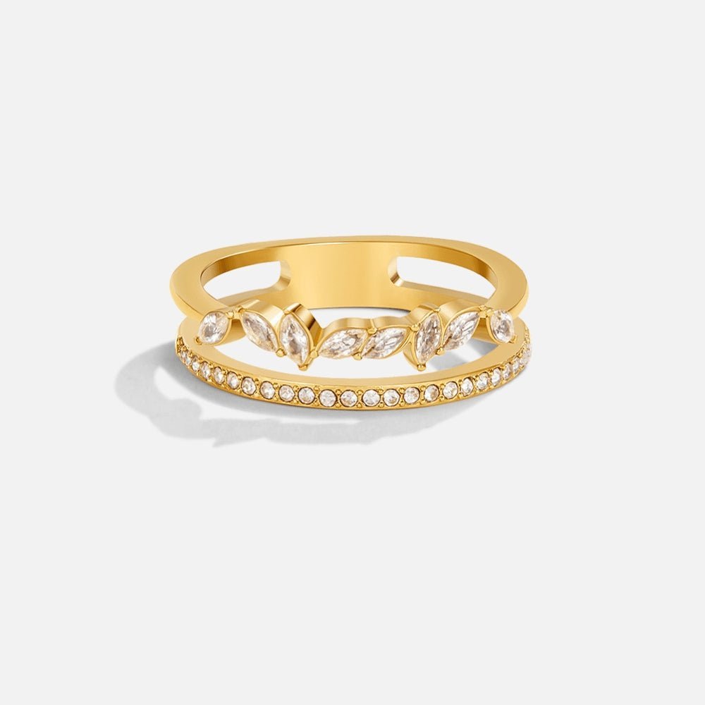 18K Gold Mia Crystal Ring - Harry & Olivia Birmingham