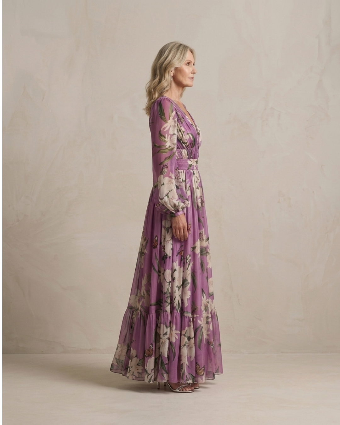 ISADORA — Floral Butterfly Chiffon Maxi Dress