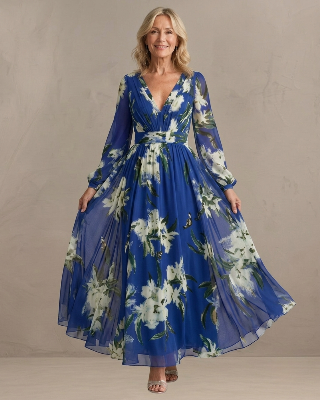 ISADORA — Floral Butterfly Chiffon Maxi Dress