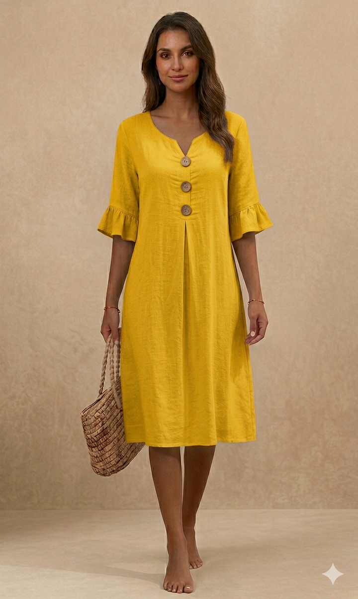 SIENNA | Floral Cotton & Linen Dress