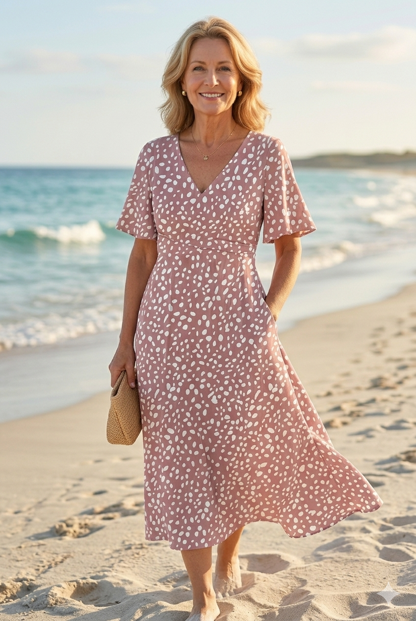 CARLINE | Polka Dot Midi Dress