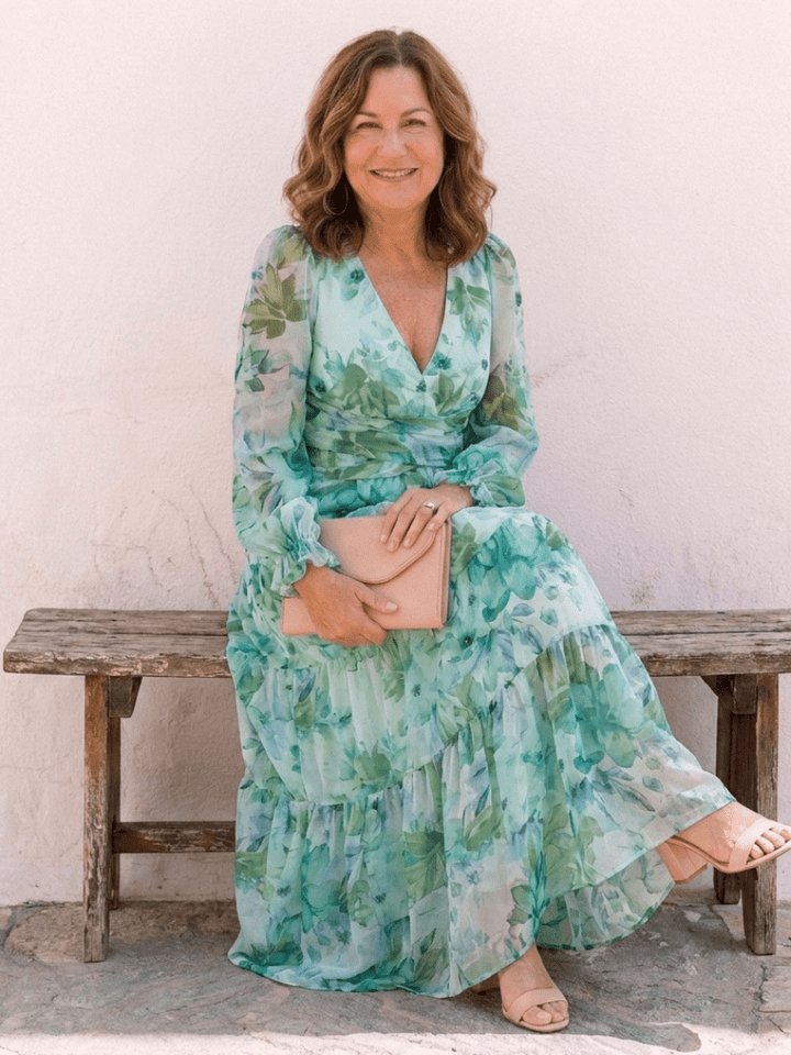 Althea | Long Sleeve Floral Maxi Dress - Harry & Olivia Birmingham