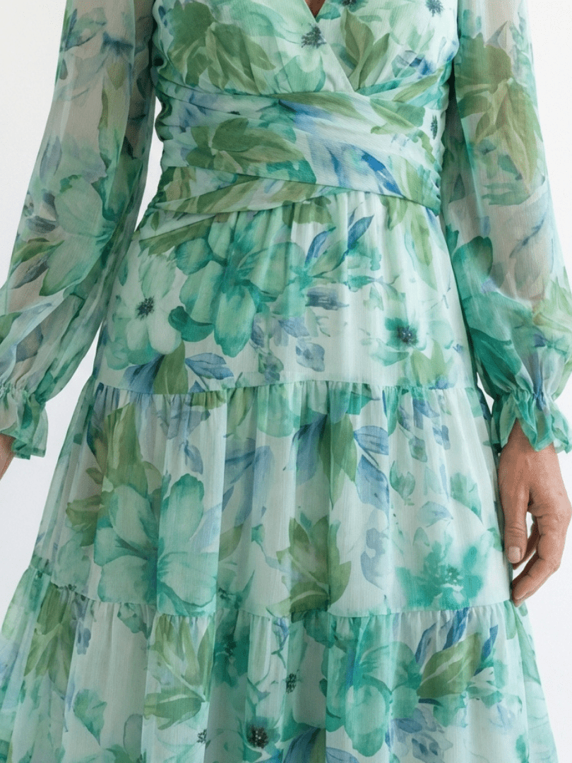 Althea | Long Sleeve Floral Maxi Dress - Harry & Olivia Birmingham