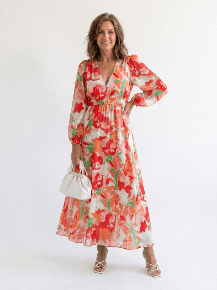 Althea | Long Sleeve Floral Maxi Dress - Harry & Olivia Birmingham