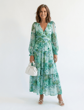 Althea | Long Sleeve Floral Maxi Dress - Harry & Olivia Birmingham