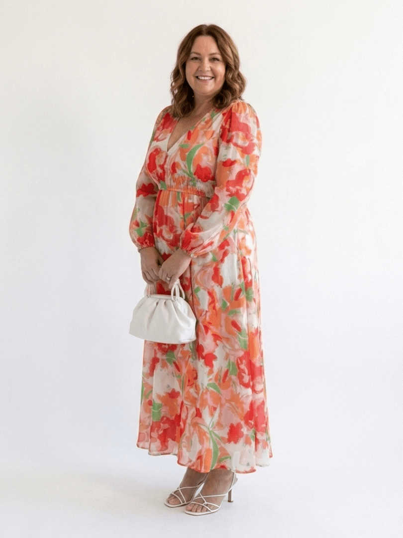 Althea | Long Sleeve Floral Maxi Dress - Harry & Olivia Birmingham