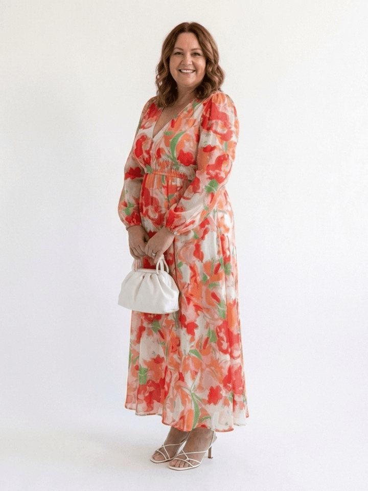 Althea | Long Sleeve Floral Maxi Dress - Harry & Olivia Birmingham