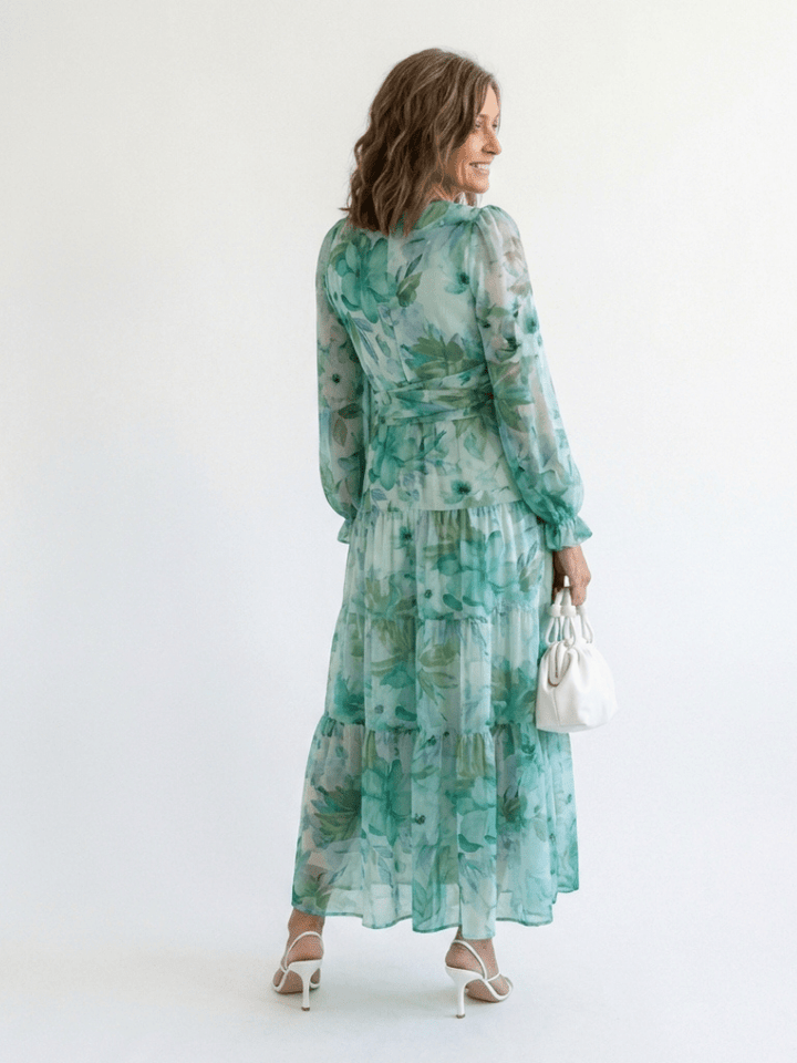 Althea | Long Sleeve Floral Maxi Dress - Harry & Olivia Birmingham