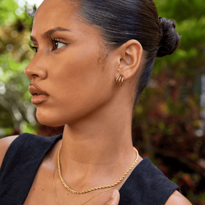 Anaya Triple Gold Hoop Earrings - Harry & Olivia Birmingham