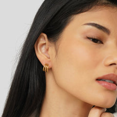 Anaya Triple Gold Hoop Earrings - Harry & Olivia Birmingham