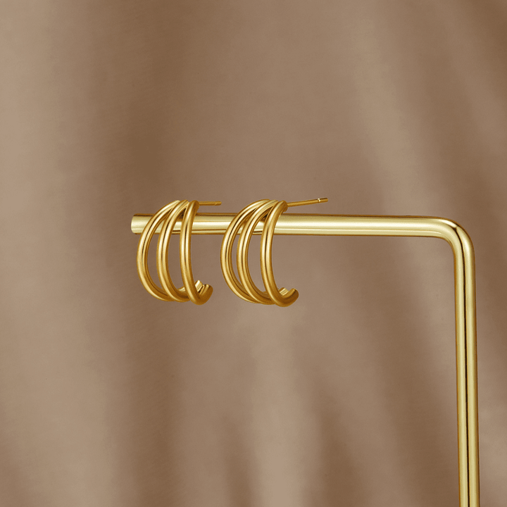 Anaya Triple Gold Hoop Earrings - Harry & Olivia Birmingham