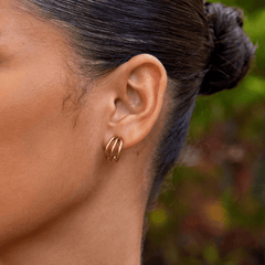 Anaya Triple Gold Hoop Earrings - Harry & Olivia Birmingham