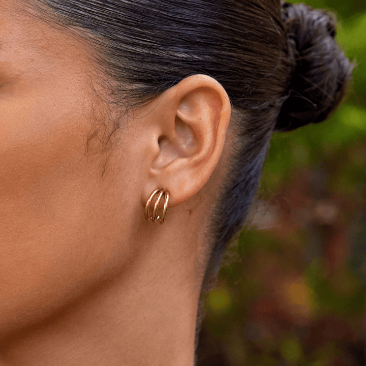 Anaya Triple Gold Hoop Earrings - Harry & Olivia Birmingham