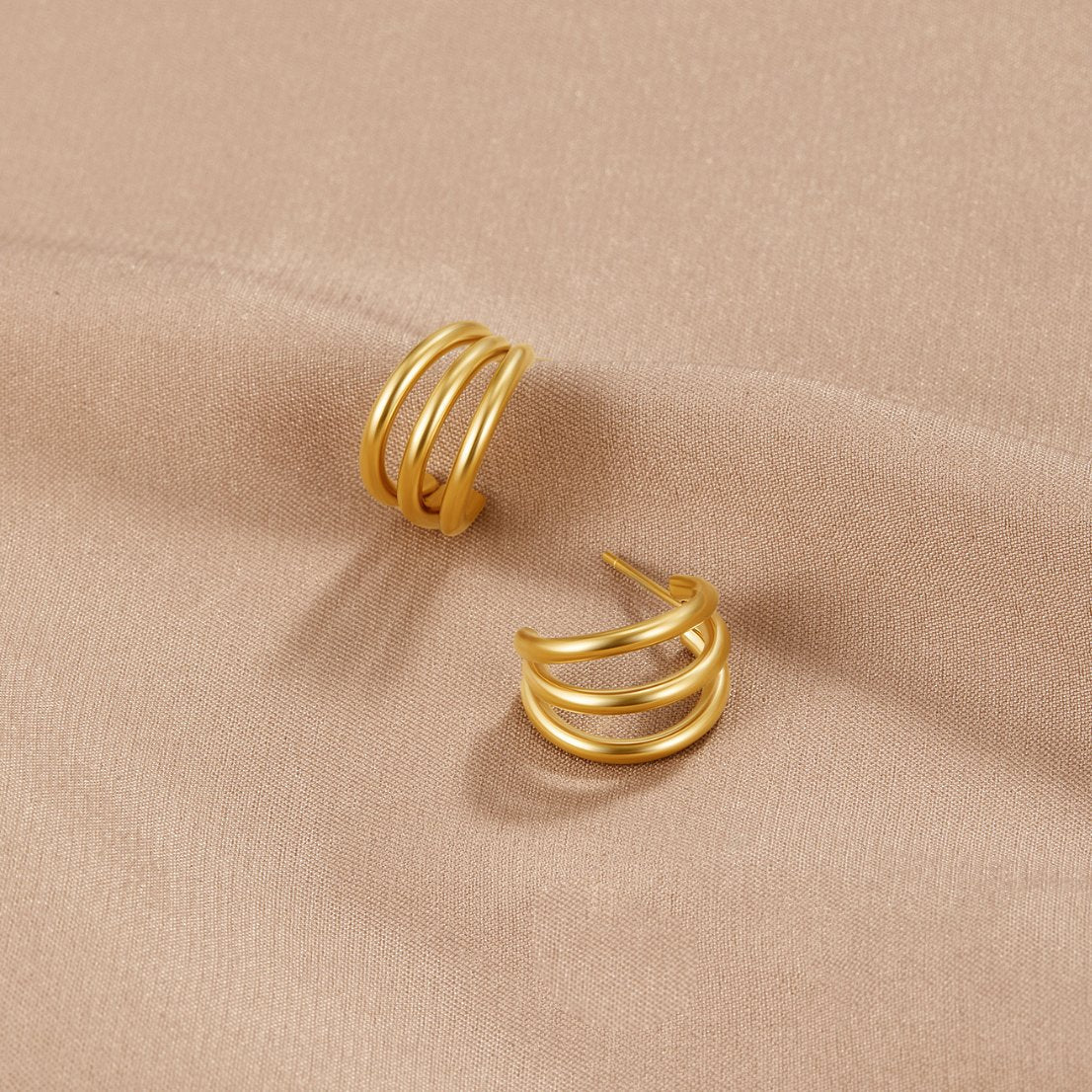 Anaya Triple Gold Hoop Earrings - Harry & Olivia Birmingham