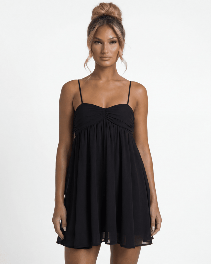 ANGEL | Ruched Babydoll Mini Dress - Harry & Olivia Birmingham