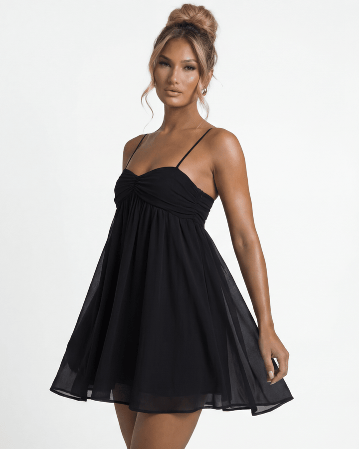 ANGEL | Ruched Babydoll Mini Dress - Harry & Olivia Birmingham