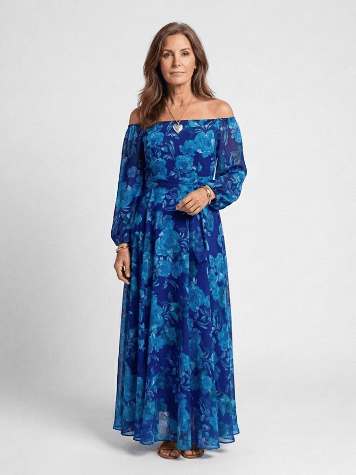 Aspen | Off Shoulder Floral Maxi Dress - Harry & Olivia Birmingham