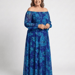 Aspen | Off Shoulder Floral Maxi Dress - Harry & Olivia Birmingham