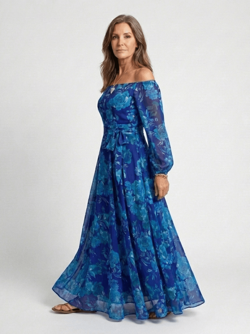 Aspen | Off Shoulder Floral Maxi Dress - Harry & Olivia Birmingham