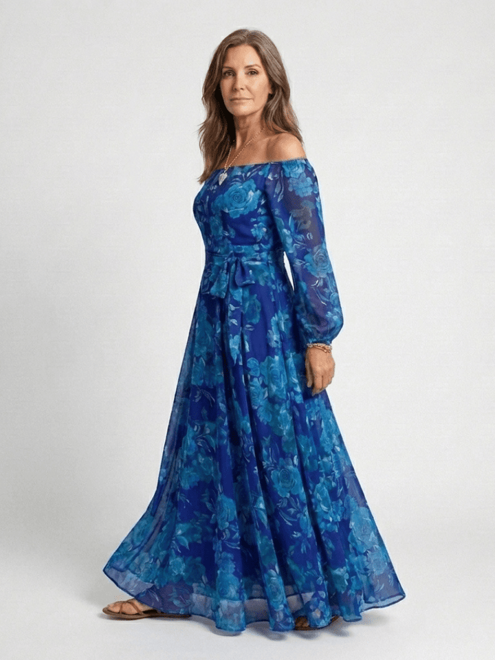 Aspen | Off Shoulder Floral Maxi Dress - Harry & Olivia Birmingham