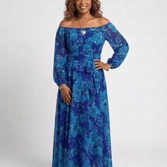 Aspen | Off Shoulder Floral Maxi Dress - Harry & Olivia Birmingham
