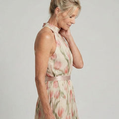 Aurelle | Halter Neck Floral Midi Dress - Harry & Olivia Birmingham