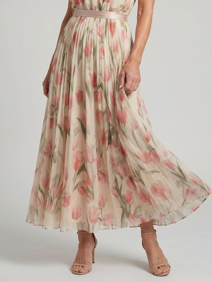 Aurelle | Halter Neck Floral Midi Dress - Harry & Olivia Birmingham