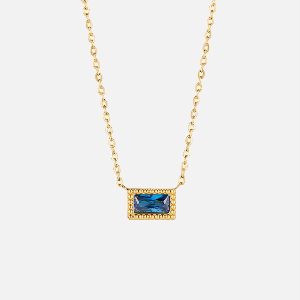 Baguette Birthstone Necklace - Harry & Olivia Birmingham
