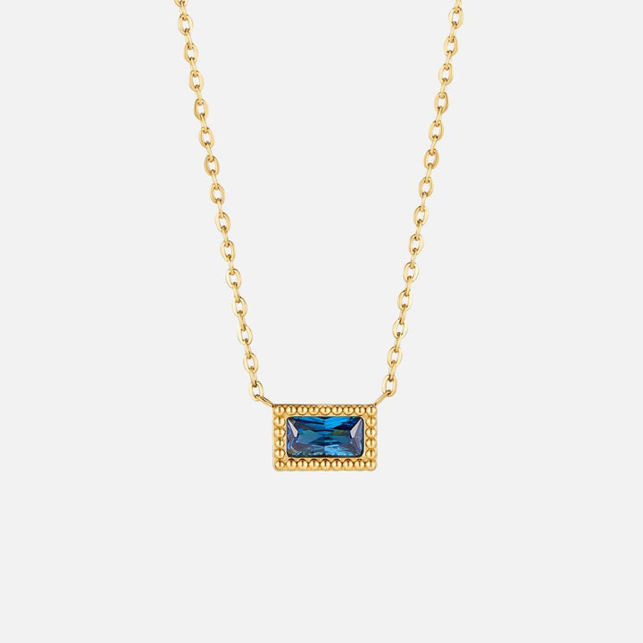 Baguette Birthstone Necklace - Harry & Olivia Birmingham