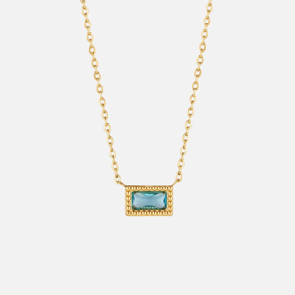 Baguette Birthstone Necklace - Harry & Olivia Birmingham