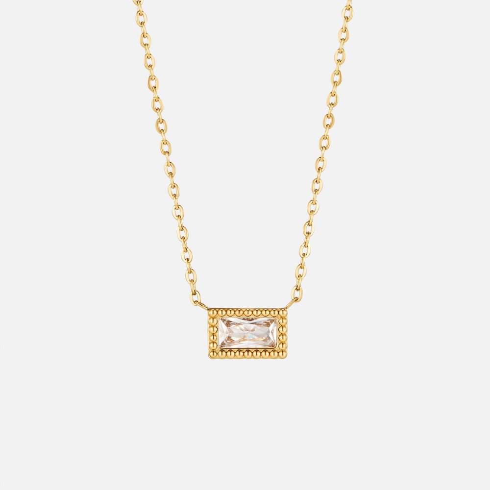 Baguette Birthstone Necklace - Harry & Olivia Birmingham