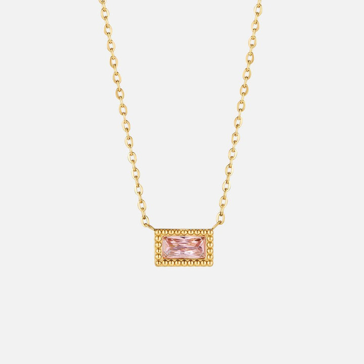 Baguette Birthstone Necklace - Harry & Olivia Birmingham