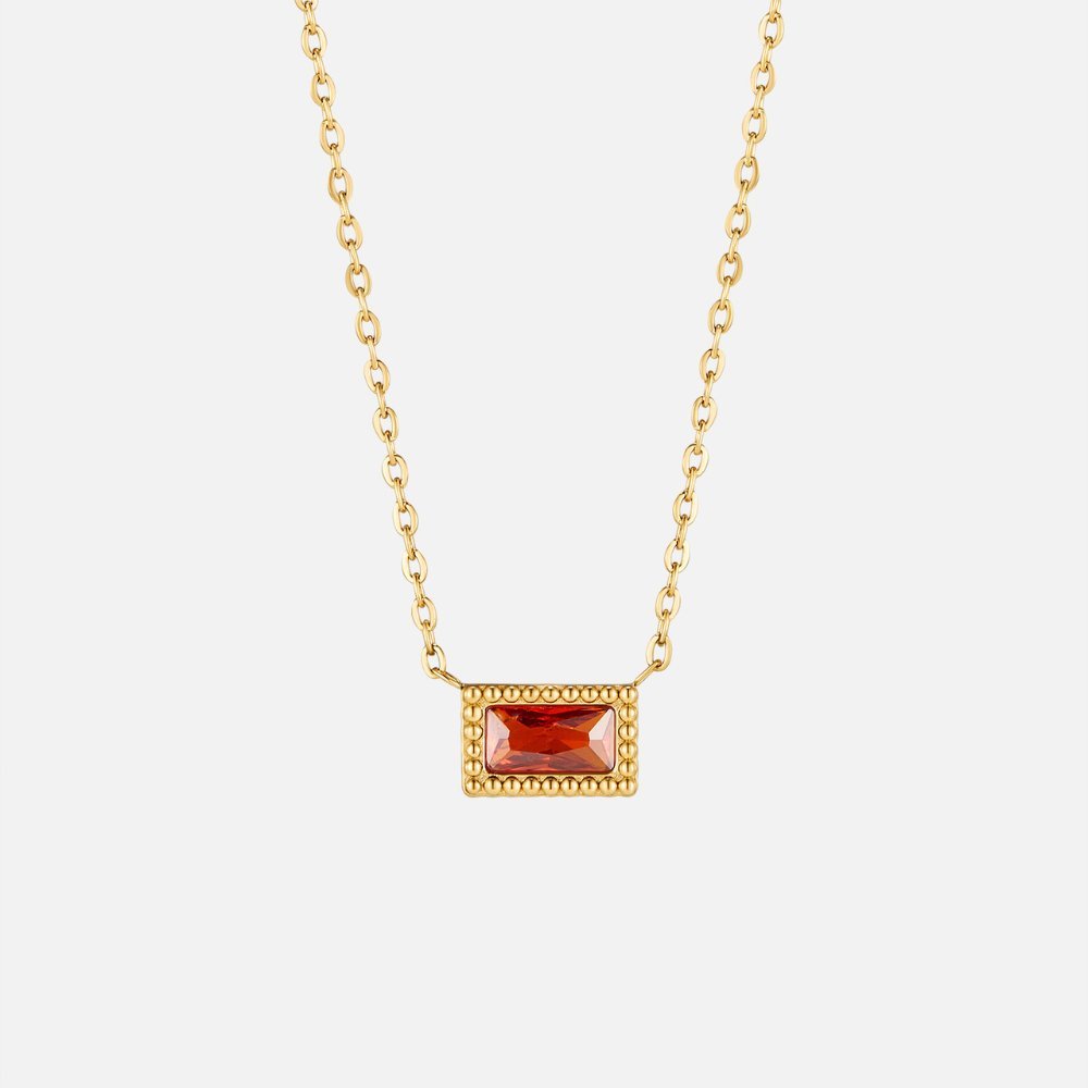 Baguette Birthstone Necklace - Harry & Olivia Birmingham