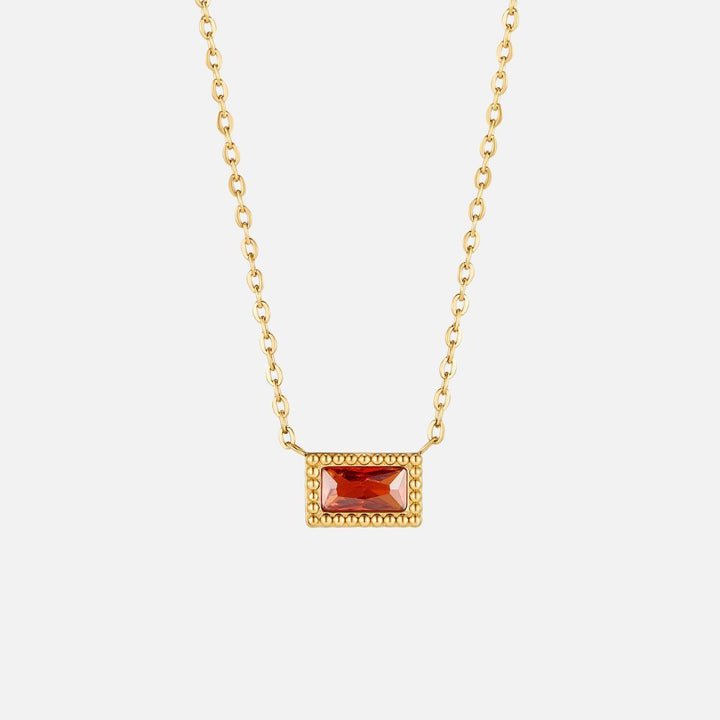 Baguette Birthstone Necklace - Harry & Olivia Birmingham