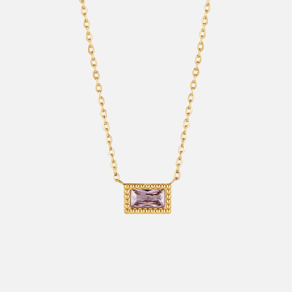 Baguette Birthstone Necklace - Harry & Olivia Birmingham