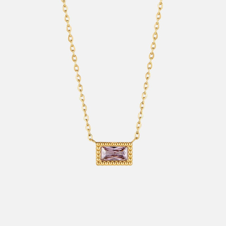 Baguette Birthstone Necklace - Harry & Olivia Birmingham