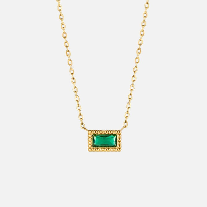 Baguette Birthstone Necklace - Harry & Olivia Birmingham