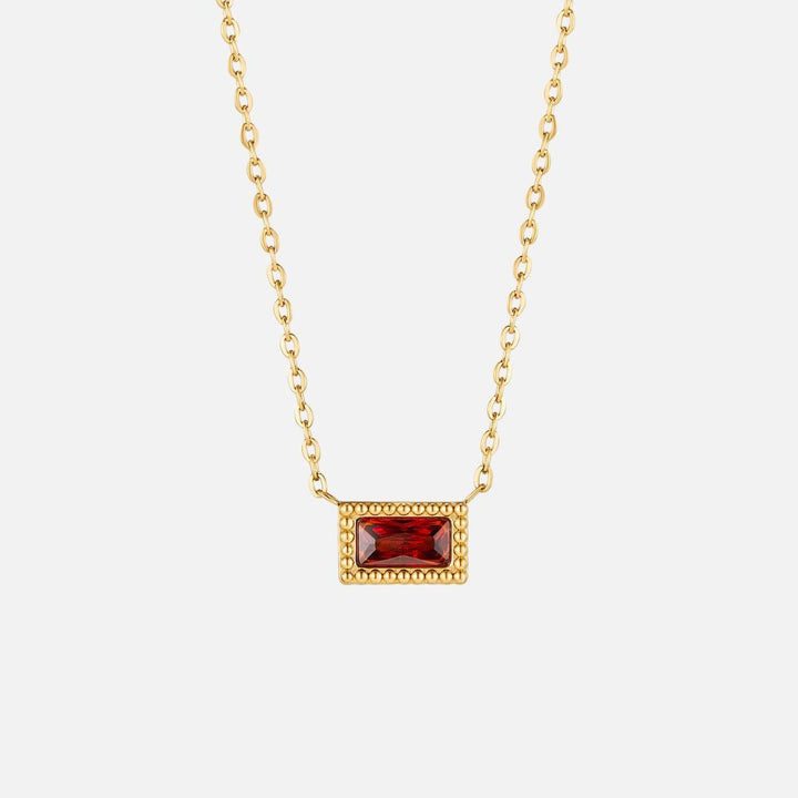 Baguette Birthstone Necklace - Harry & Olivia Birmingham