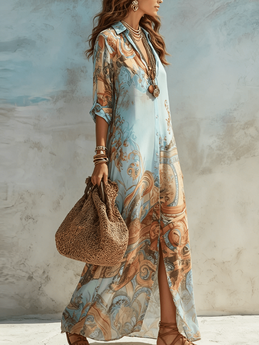 Baroque™️ | Elegant flowing summer dress - Harry & Olivia Birmingham