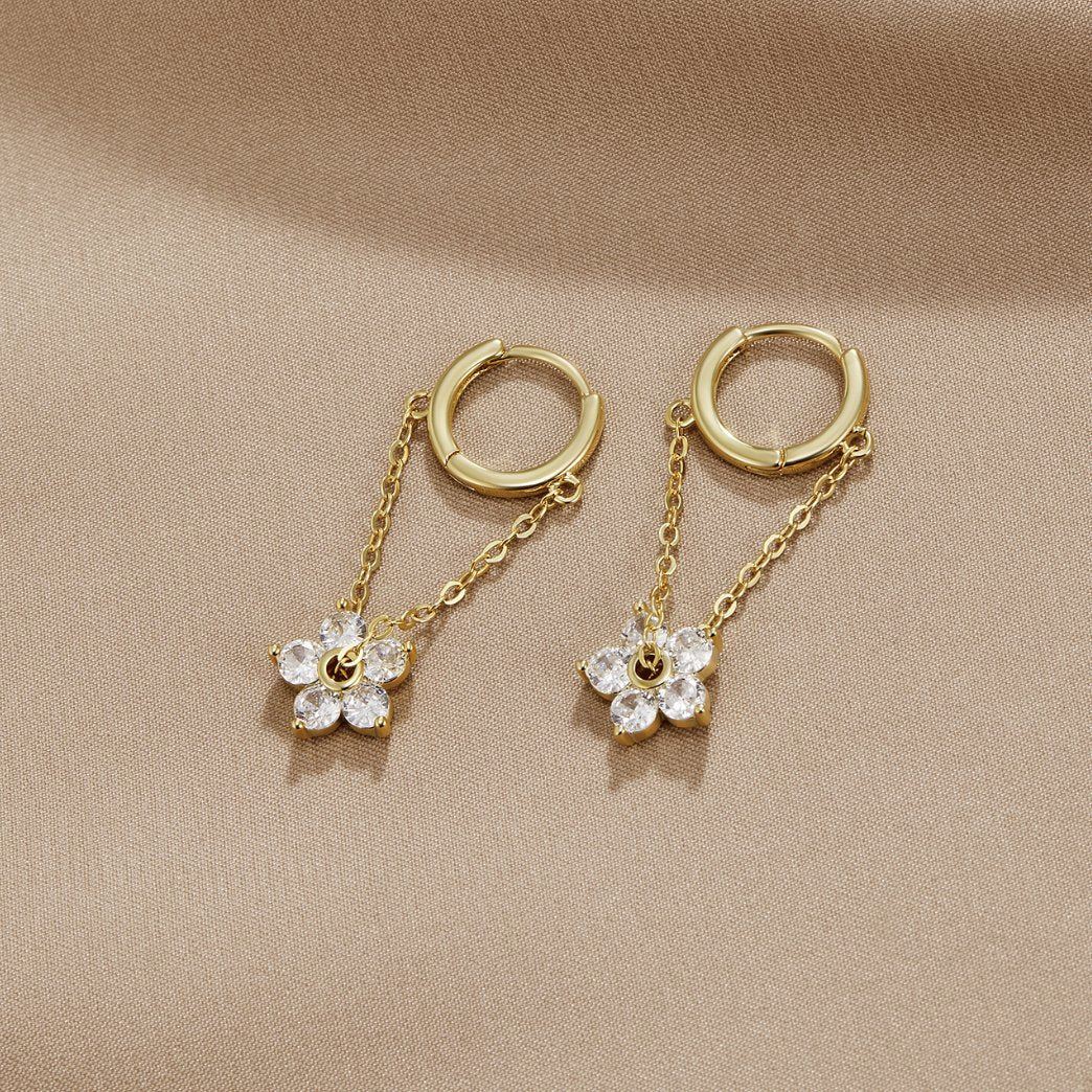 Blooming Petal Crystal Earrings - Harry & Olivia Birmingham