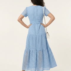Brielle | V Neck Short Sleeve Tiered Midi Dress - Harry & Olivia Birmingham