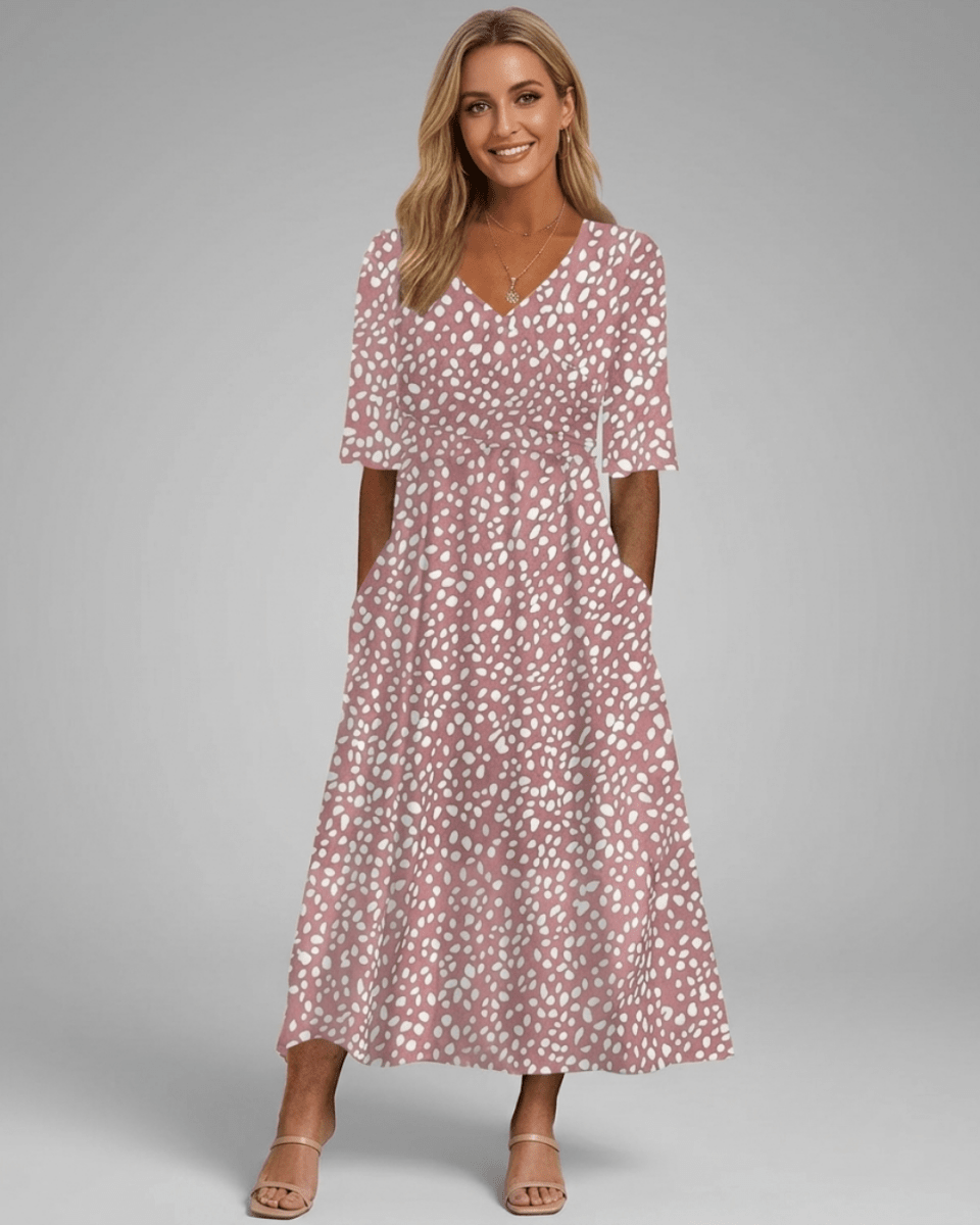 CARLINE | Polka Dot Midi Dress - Harry & Olivia Birmingham