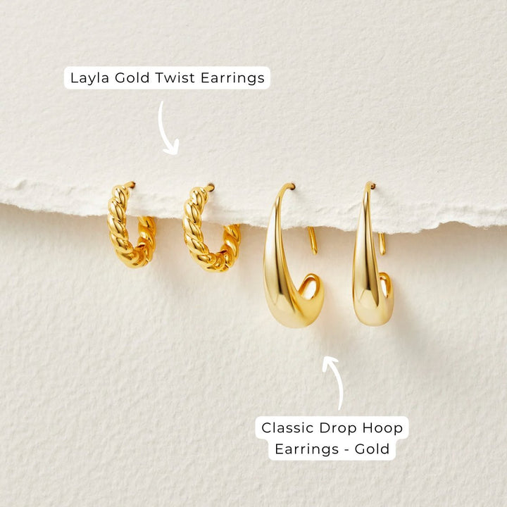 Classic Drop Hoop Earrings - Harry & Olivia Birmingham