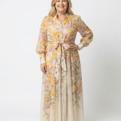 Cressida | Floral Sheer Long Sleeve Maxi Dress - Harry & Olivia Birmingham