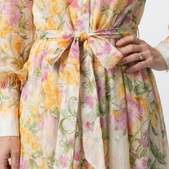 Cressida | Floral Sheer Long Sleeve Maxi Dress - Harry & Olivia Birmingham