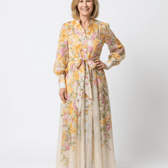 Cressida | Floral Sheer Long Sleeve Maxi Dress - Harry & Olivia Birmingham