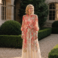 Cressida | Floral Sheer Long Sleeve Maxi Dress - Harry & Olivia Birmingham