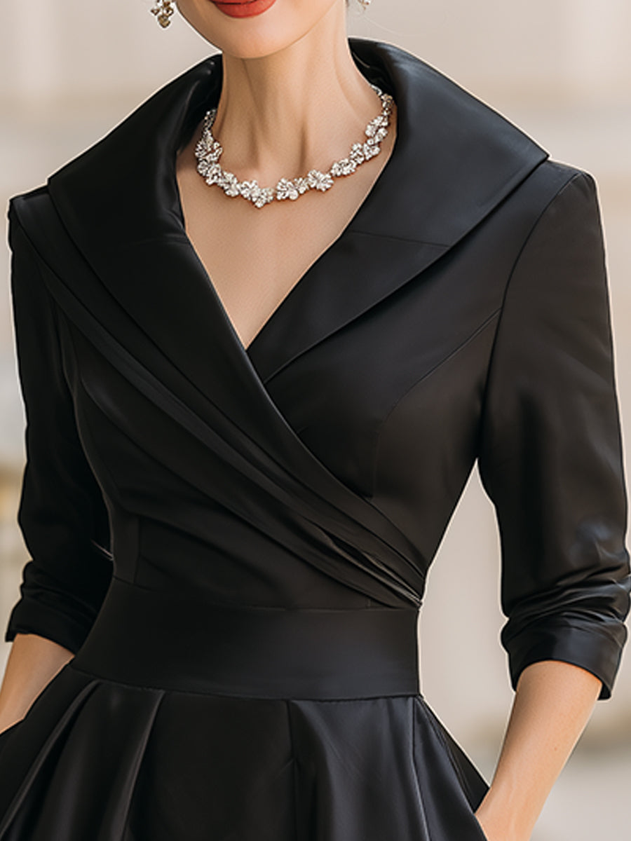 VICTORIA™ | Satin Elegance Midi Dress
